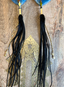 Jacendia Black Kitty Feather earrings